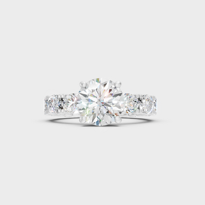Modern Round Diamond Ring In White Gold Style