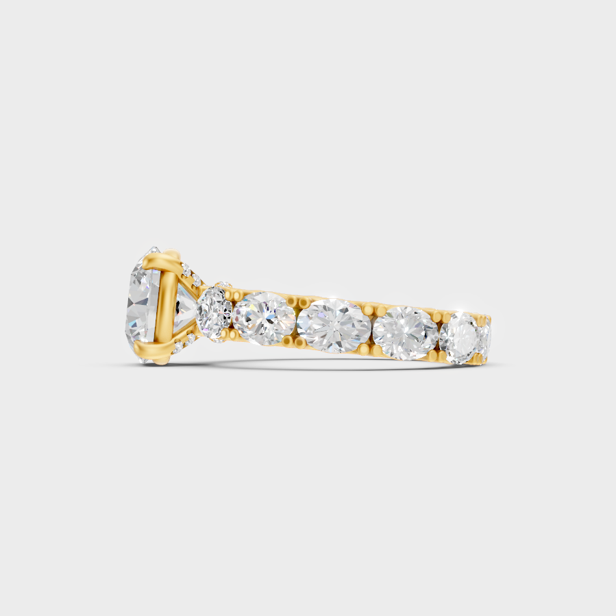 Elegant Round Proposal Ring In Yellow Gold