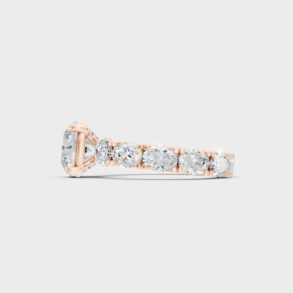 Ethical Lab Grown Round Oval Ring In Rose Gold