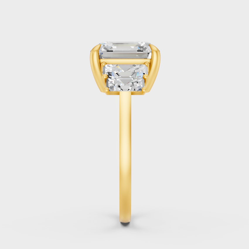 Yellow Gold Asscher Statement Ring Luxury Jewelry
