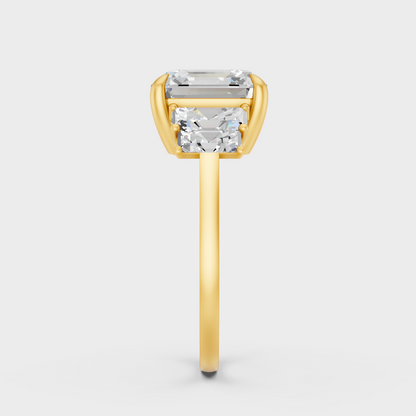 Yellow Gold Asscher Statement Ring Luxury Jewelry