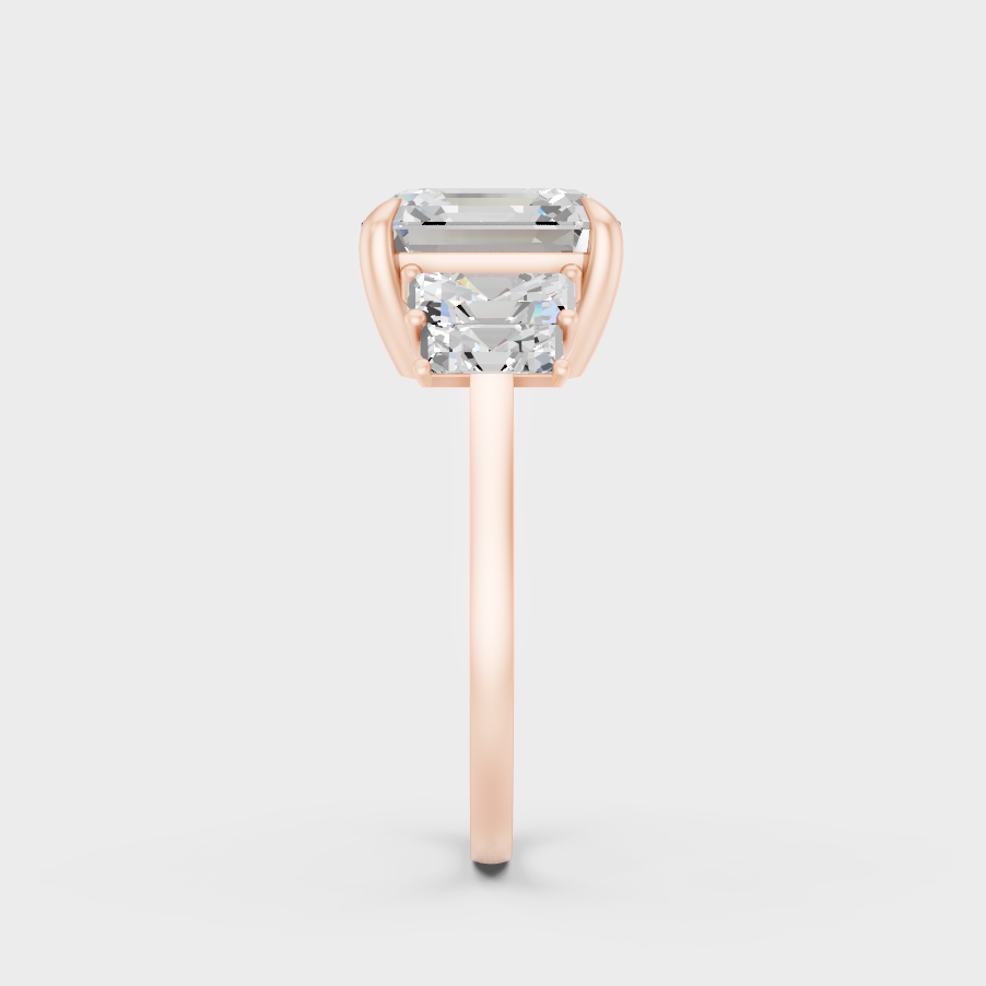 Asscher Cut Lab Diamond Solitaire Ring In Rose Gold Elegant Design