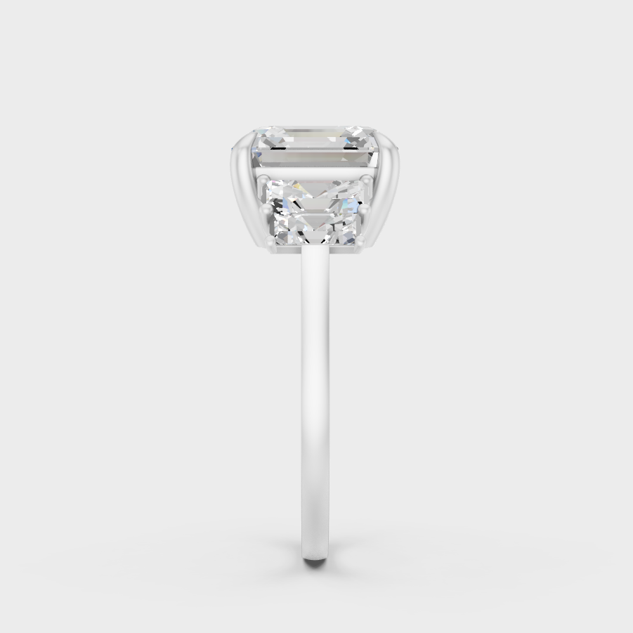 Premium Platinum Asscher Diamond Solitaire Ring Fine Jewelry