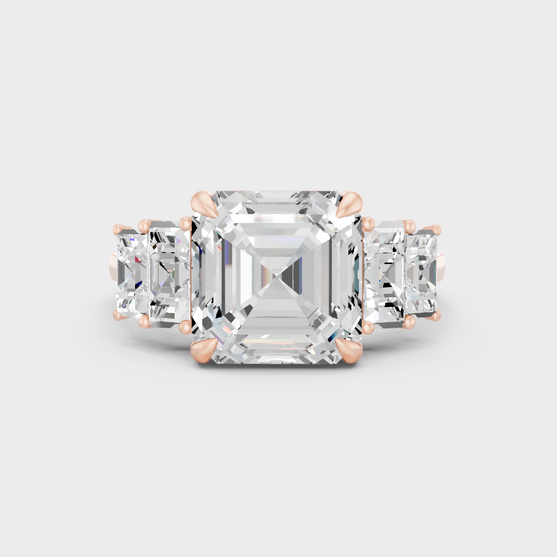 Ethical Lab Grown Asscher Ring In Rose Gold