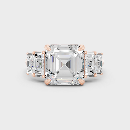 Ethical Lab Grown Asscher Ring In Rose Gold