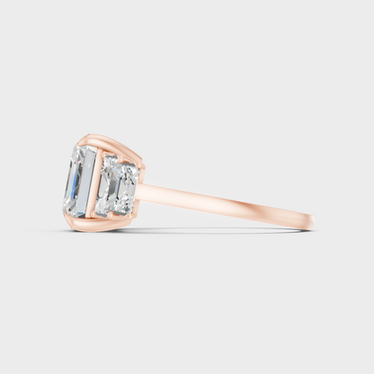 Rose Gold Asscher Lab Grown Diamond Ring Elegant Luxury Style
