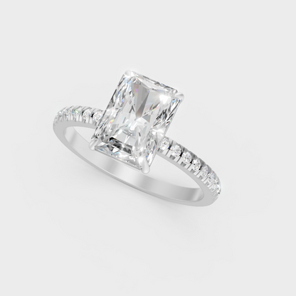 Platinum Radiant And Round Cut Diamond Ring Timeless Elegance