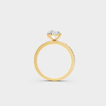 Yellow Gold Radiant Diamond Bridal Ring Luxury Style