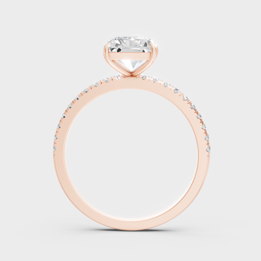 Rose Gold Luxury Radiant Diamond Engagement Jewelry