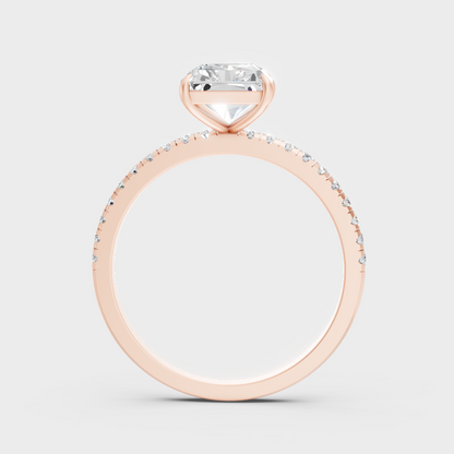 Rose Gold Luxury Radiant Diamond Engagement Jewelry