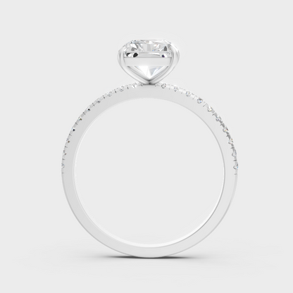 White Gold Radiant Proposal Ring With Brilliant Round Sparkle