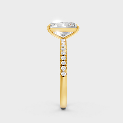 Yellow Gold Radiant Statement Ring Luxury Jewelry