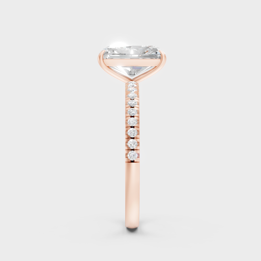 Radiant Cut Lab Diamond Solitaire Ring In Rose Gold Elegant Design