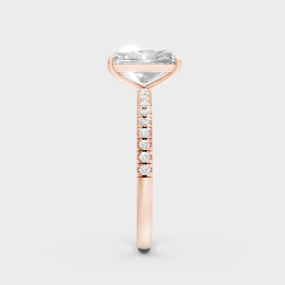 Radiant Cut Lab Diamond Solitaire Ring In Rose Gold Elegant Design