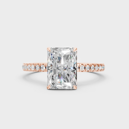 Ethical Lab Grown Radiant Ring In Rose Gold