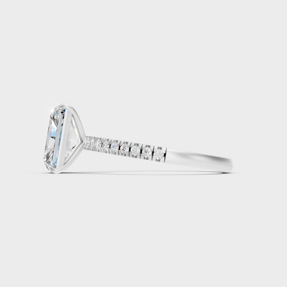 White Gold Certified Radiant Diamond Ring Elegant Design