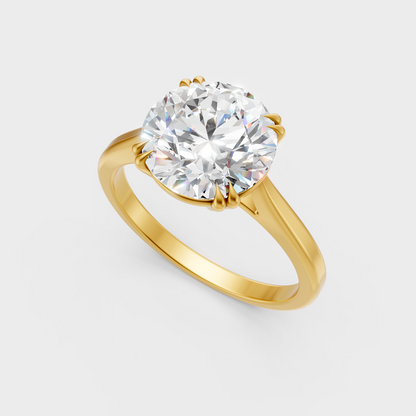 2.79ct Round Lab Diamond Ring in 18K Yellow Gold