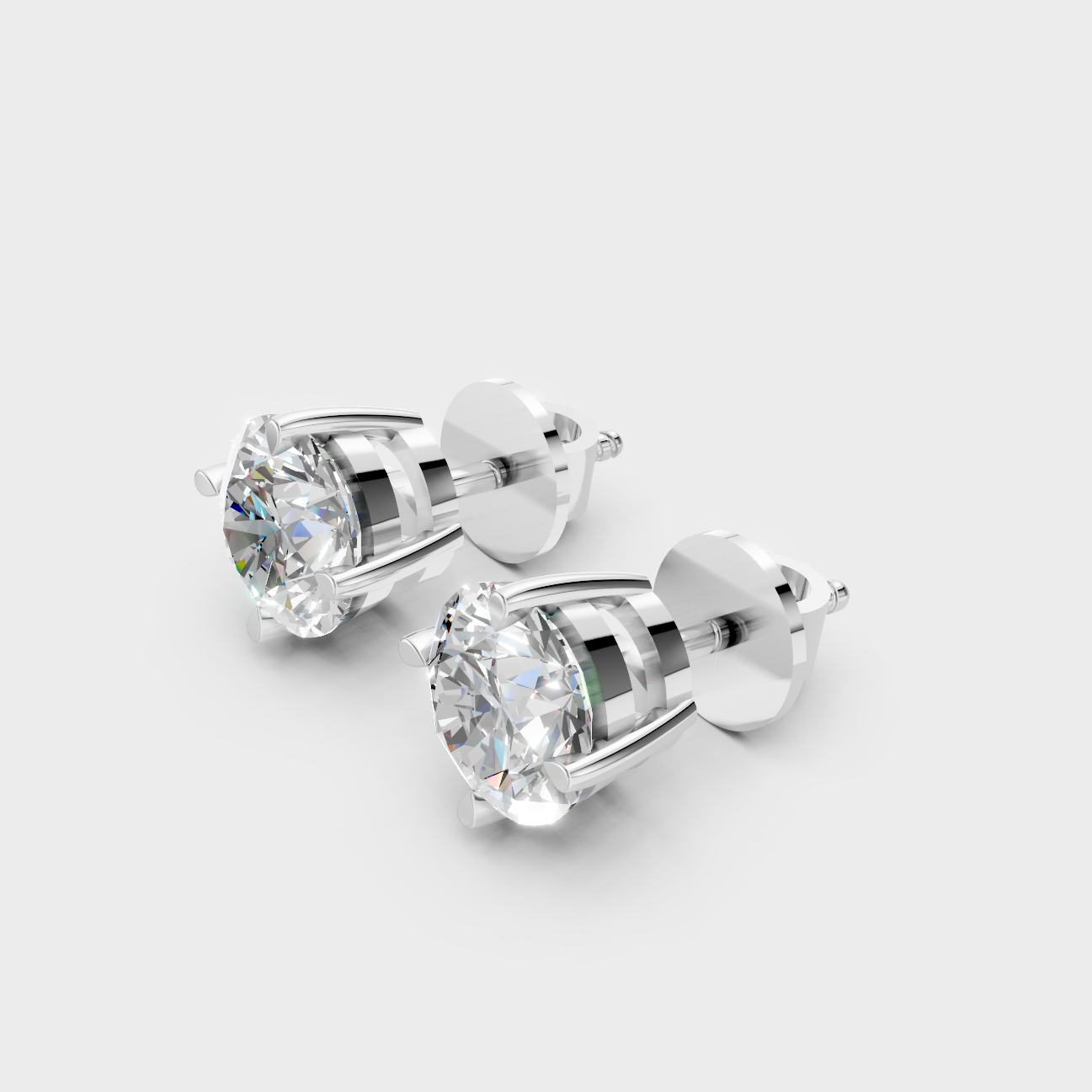 4 Ct Total Lab Grown Diamond Stud Earrings In 950 Platinum IGI Certified