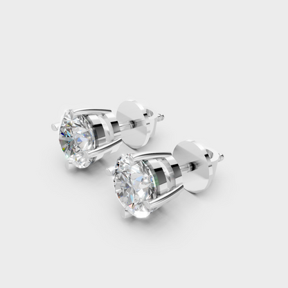 4 Ct Total Lab Grown Diamond Stud Earrings In 950 Platinum IGI Certified