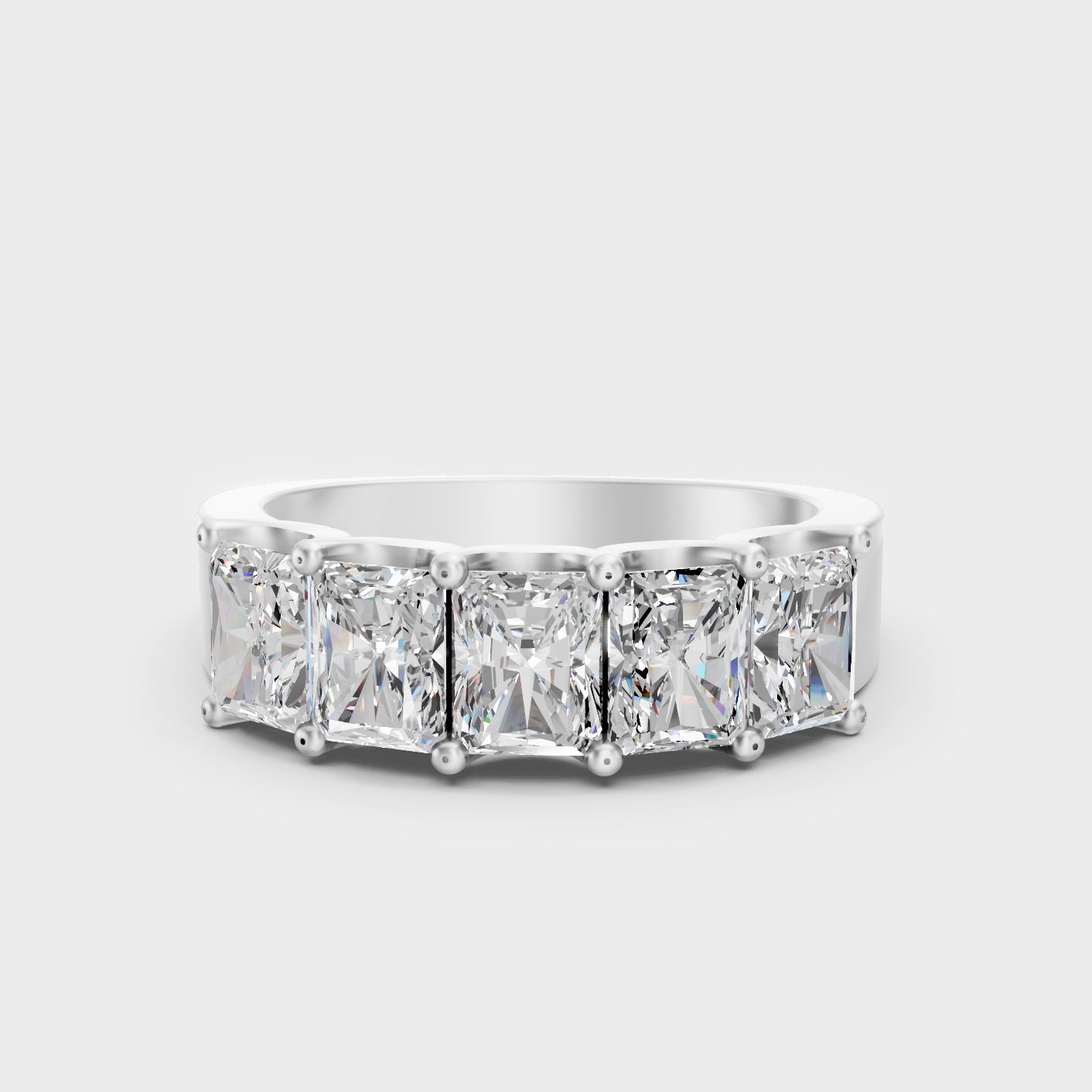 White Gold Radiant Diamond Band With Certified Lab Grown Diamonds