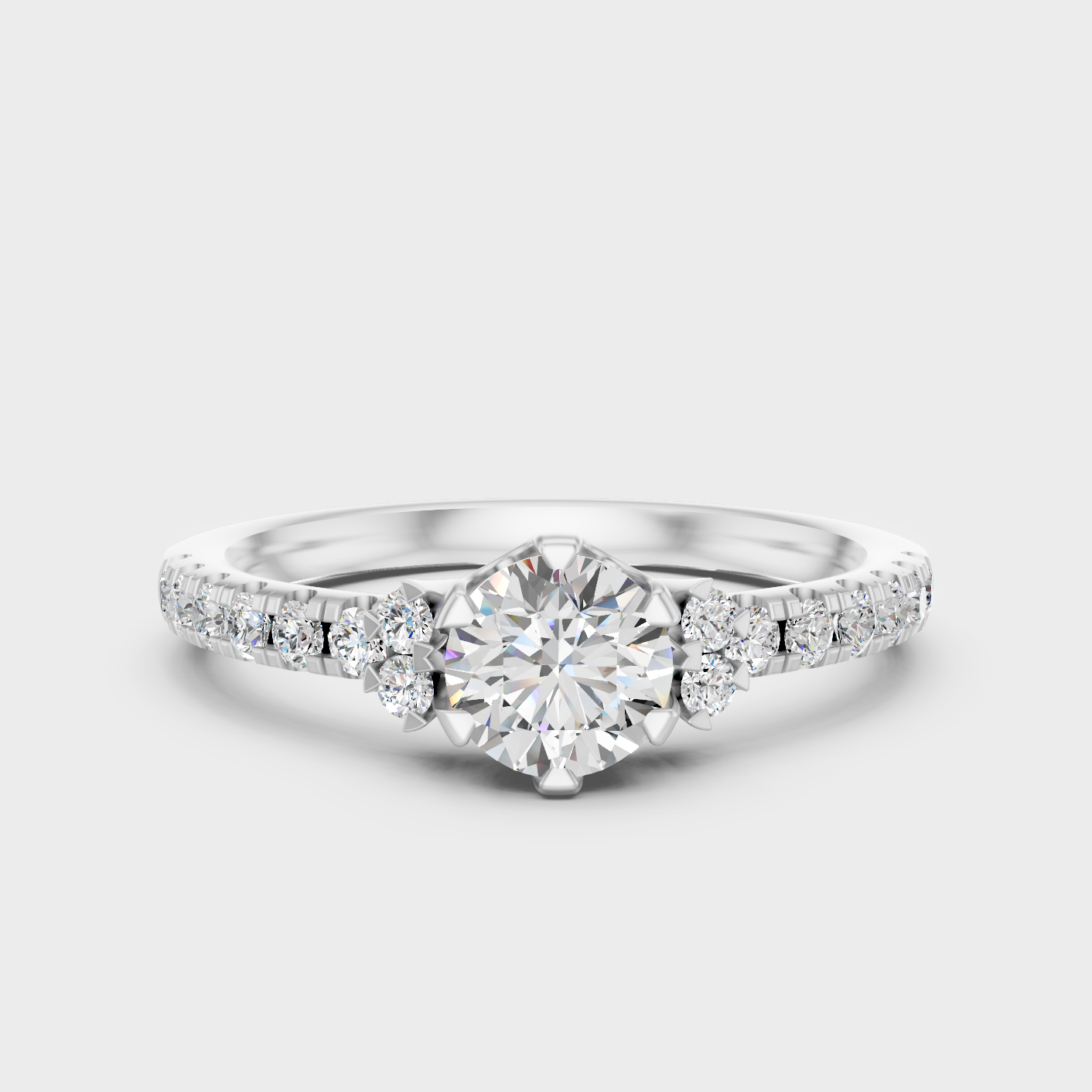 0.80 Ct Round Cut Lab-Grown Diamond Ring in