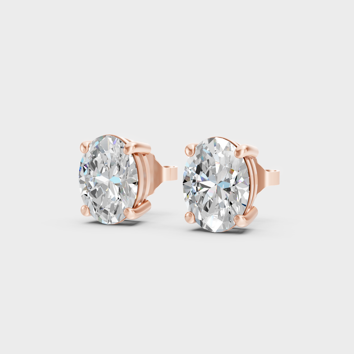 Rose Gold Oval Diamond Earrings 2 To 10 Ct Everyday Elegant Jewelry