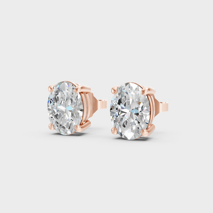 Rose Gold Oval Diamond Earrings 2 To 10 Ct Everyday Elegant Jewelry