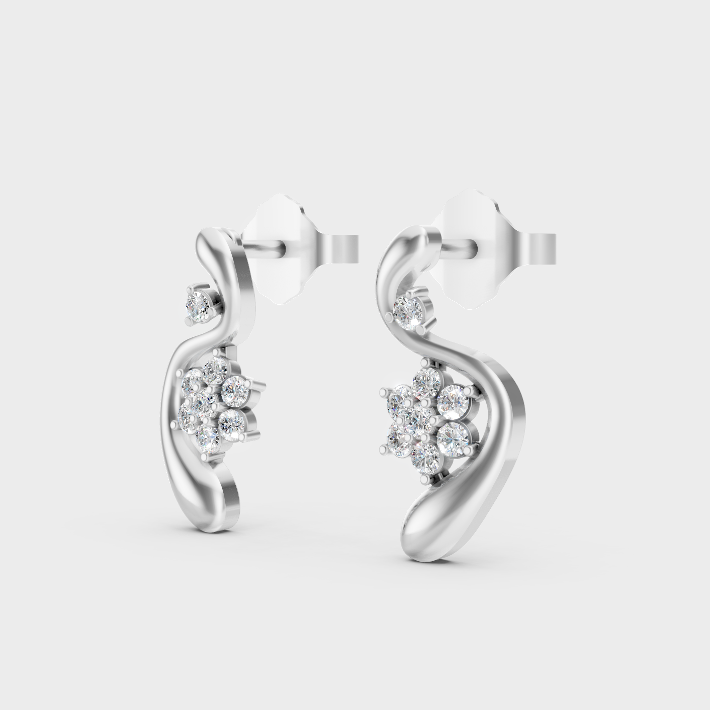 Platinum Round Diamond Stud Earrings 0.13 Ct Premium Lab Grown Jewelry