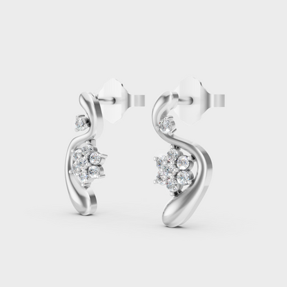 Platinum Round Diamond Stud Earrings 0.13 Ct Premium Lab Grown Jewelry