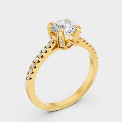 1.27 Ct Round Diamond Ring In Yellow Gold Elegant Fine Jewelry