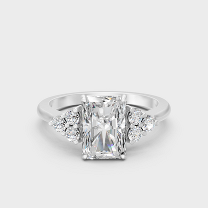 White Gold Radiant Engagement Ring With Certified Lab Diamond
