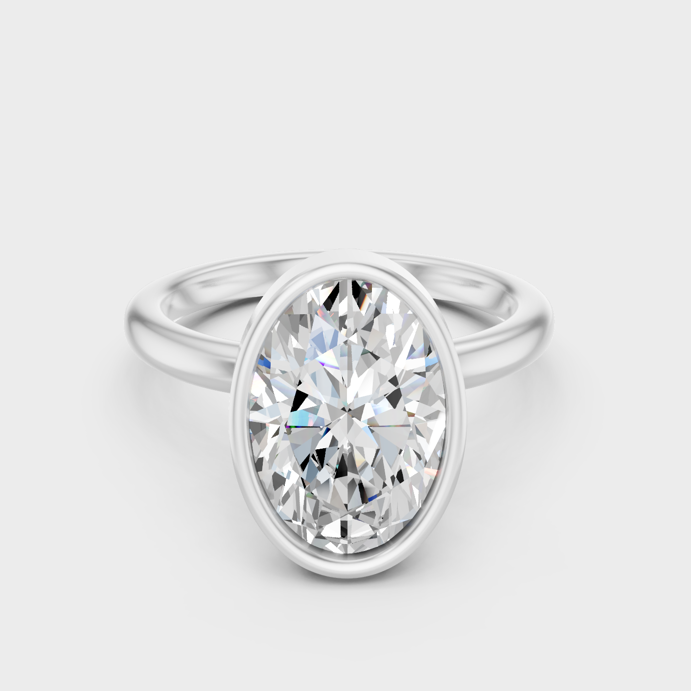 White Gold 1 To 5 Ct Lab Grown Oval Diamond Ring IGI Certified Fine Jewelry