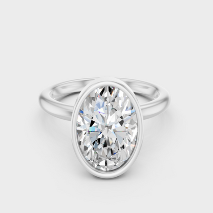 White Gold 1 To 5 Ct Lab Grown Oval Diamond Ring IGI Certified Fine Jewelry