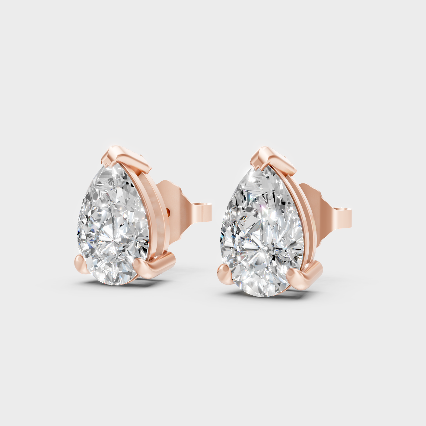 Rose Gold Pear Diamond Earrings 2 To 10 Ct Everyday Elegant Jewelry