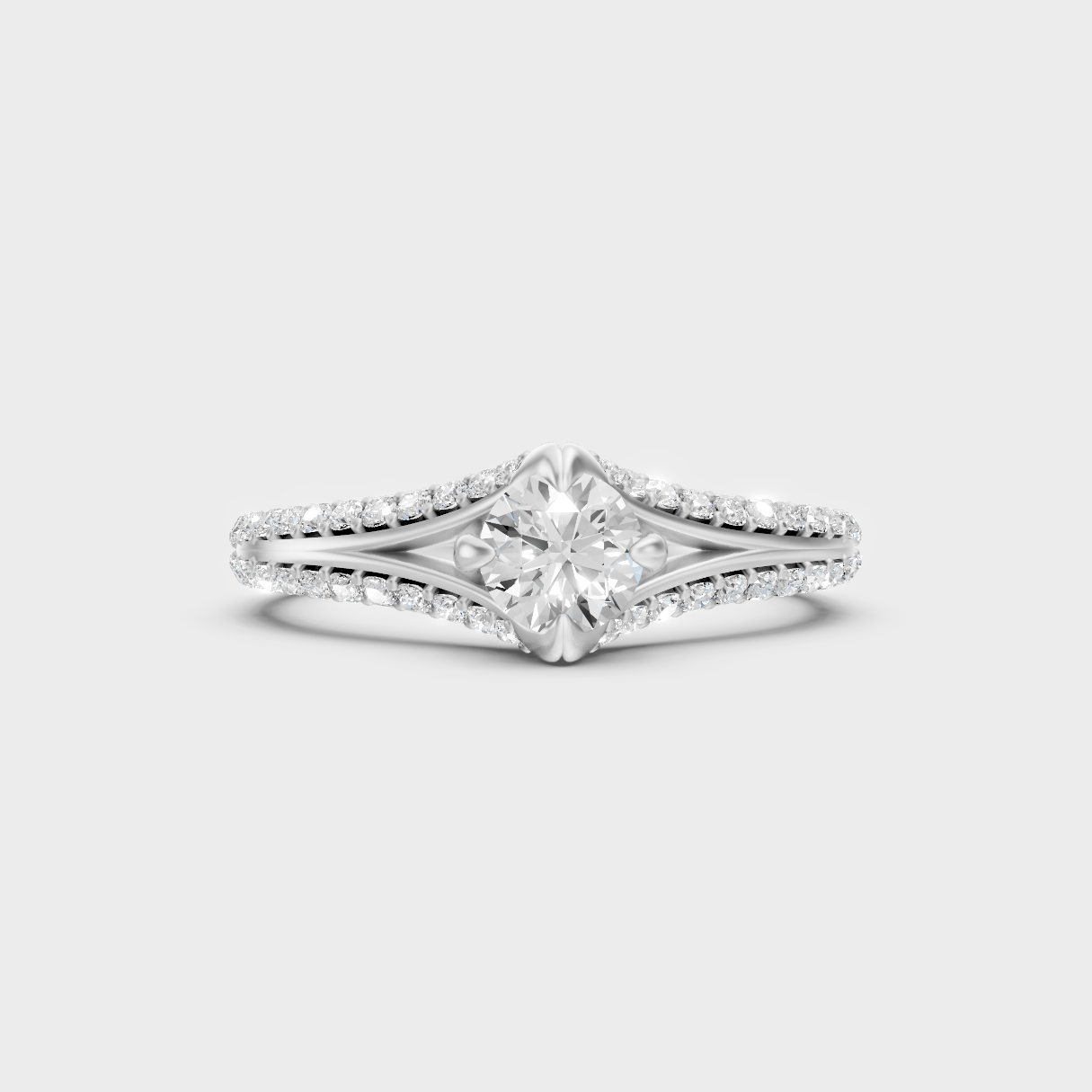 Premium 950 Platinum Round-Cut Lab-Grown Diamond Engagement Ring
