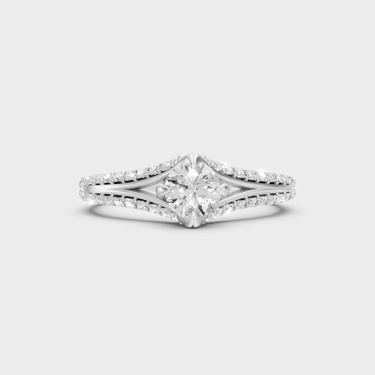 Premium 950 Platinum Round-Cut Lab-Grown Diamond Engagement Ring