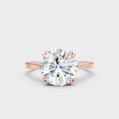 Romantic 2.79ct Round Lab Diamond Ring in 18K Rose Gold