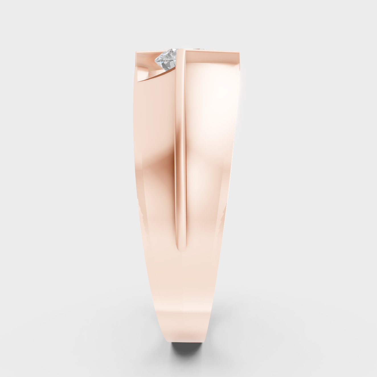 Rose Gold Luxury Mens Diamond Ring With Brilliant Sparkle