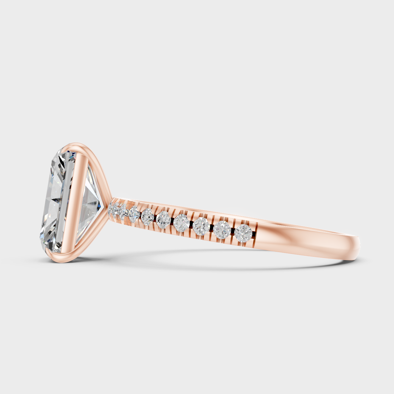 Radiant Cut Lab Diamond Ring In Rose Gold Luxury Style