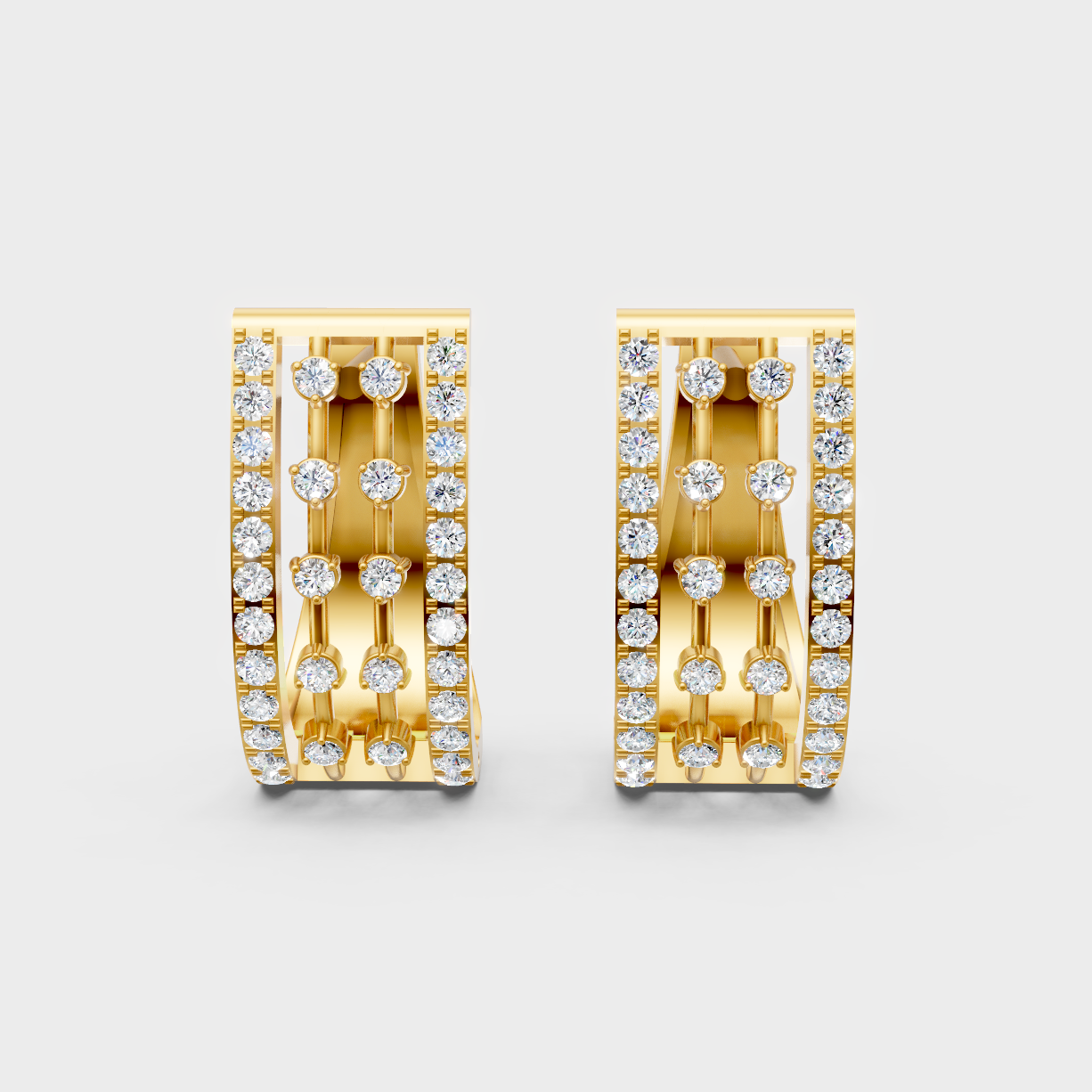 0.54 Ct GLI Certified Lab-Grown Round Diamond Hoop Earrings In Yellow Gold