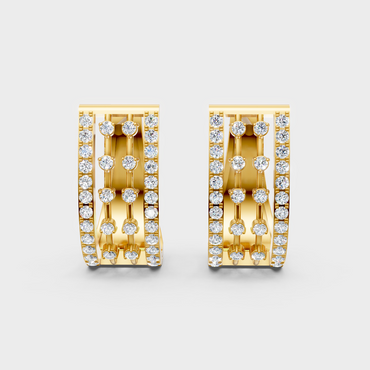 0.54 Ct GLI Certified Lab-Grown Round Diamond Hoop Earrings In Yellow Gold