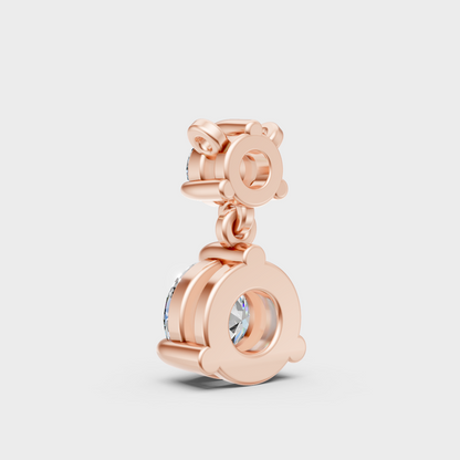 Ethical Lab-Grown Round Diamond Pendant Rose Gold