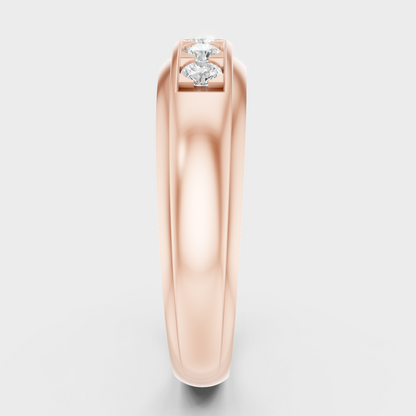 Rose Gold Luxury Mens Diamond Ring With Brilliant Sparkle