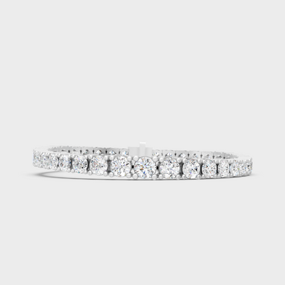 Luxury Round Diamond Tennis Bracelet Yellow Gold Jewelry