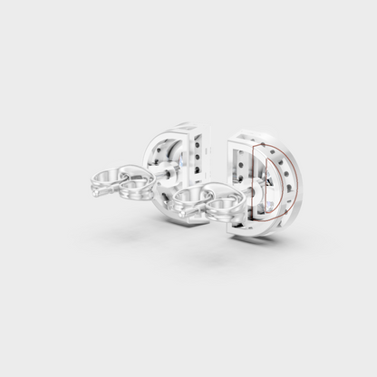 Hallmarked 14K White Gold Stud Earrings With 0.64 Carat Total Weight Lab Diamonds