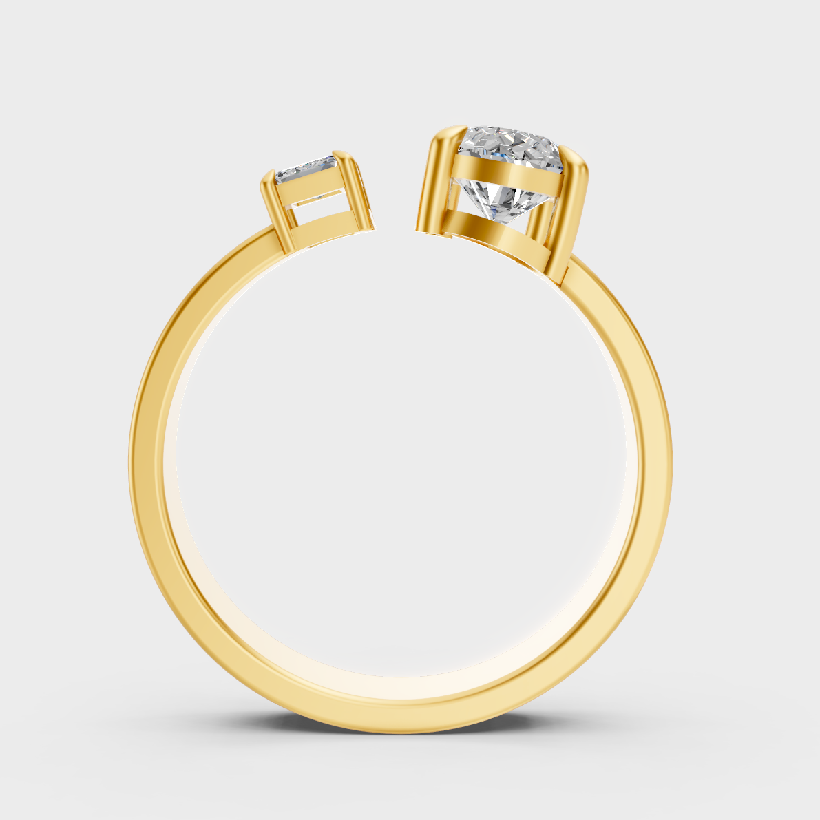 Emerald Pear Statement Ring In Yellow Gold Luxury Jewelry