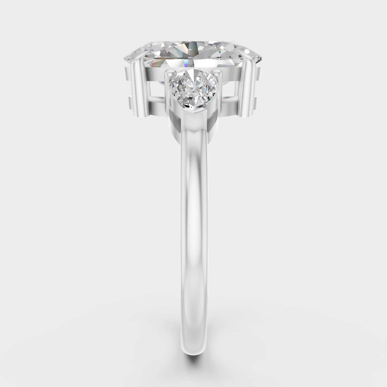 Premium Platinum Oval Pear Diamond Ring For Timeless Sophistication