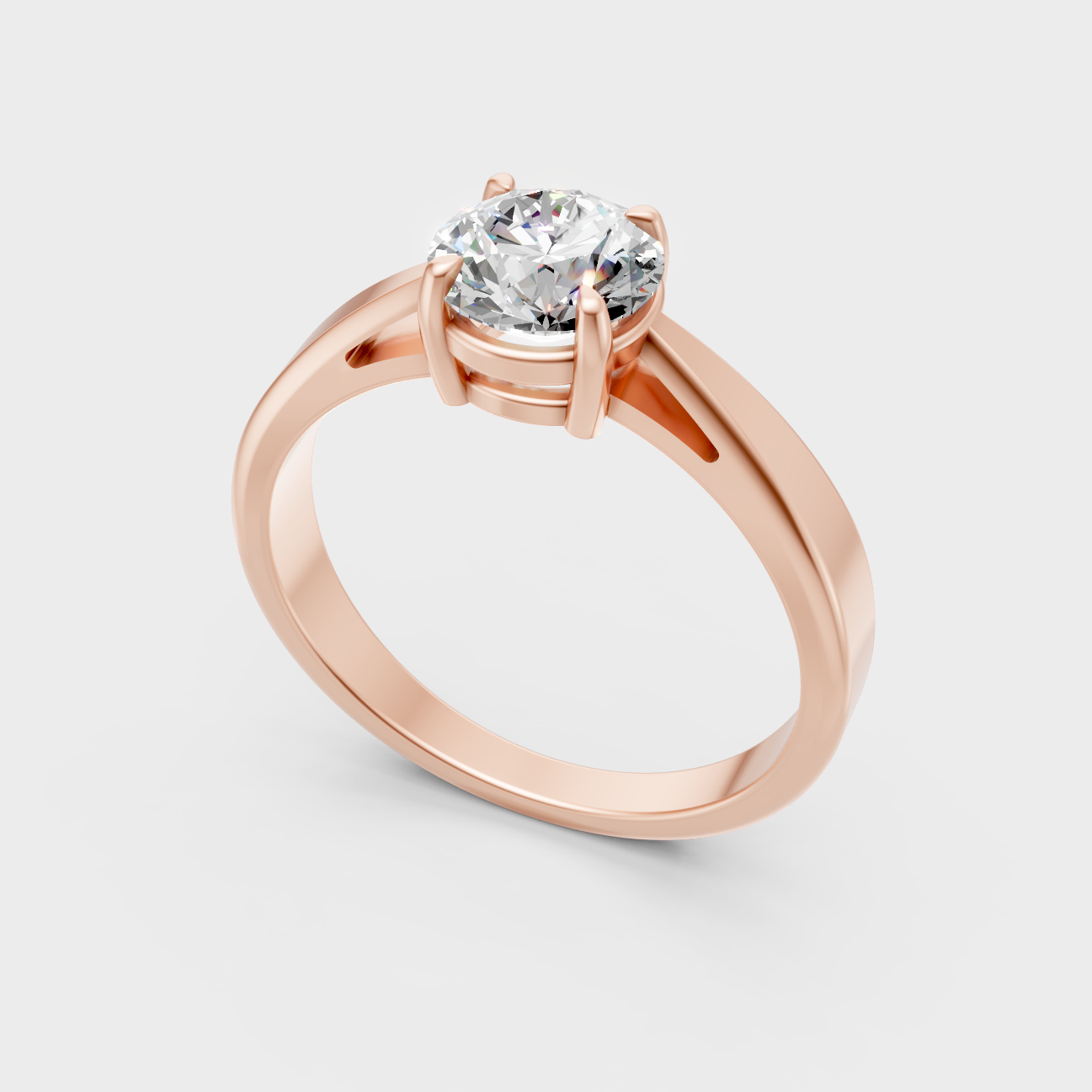 Luxury IGI Certified Lab Grown Diamond Ring In 18K Rose Gold Fine Jewelry