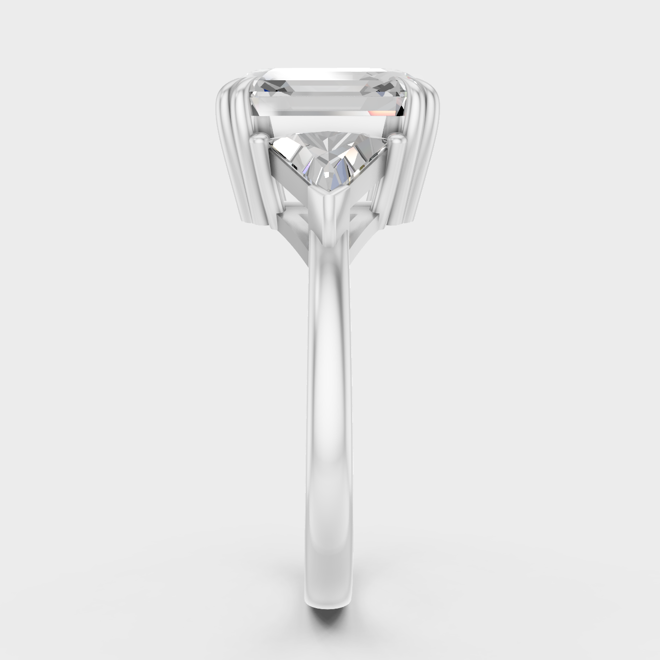 Premium Platinum Square Emerald Diamond Ring Timeless Sophistication