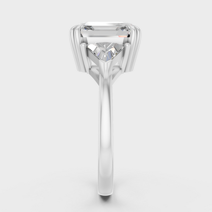Premium Platinum Square Emerald Diamond Ring Timeless Sophistication